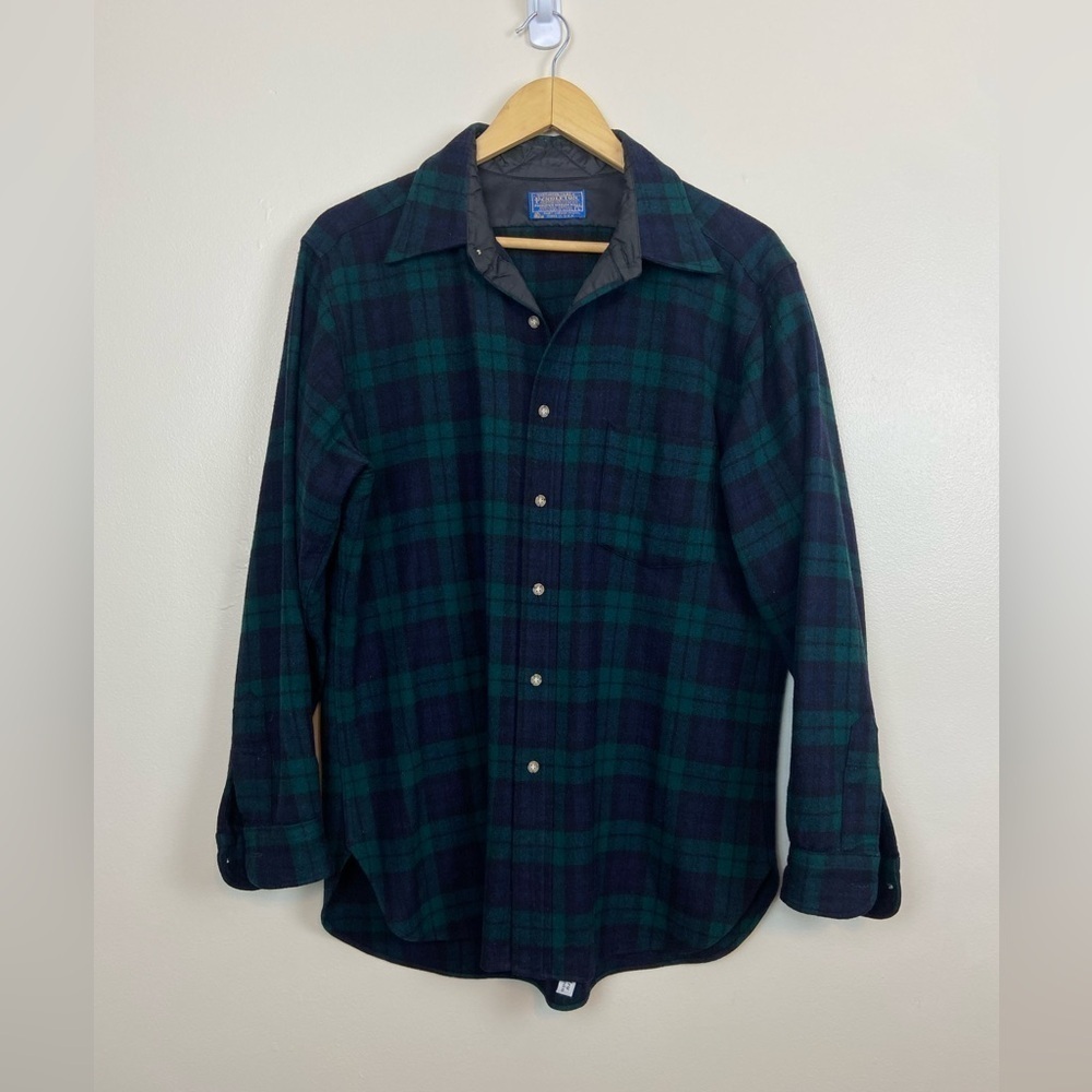 VINTAGE PENDLETON 60’s 100% WOOL PLAID BOARD SHIRT AUTHENTIC BLACK WATCH TARTAN - Picture 7 of 10